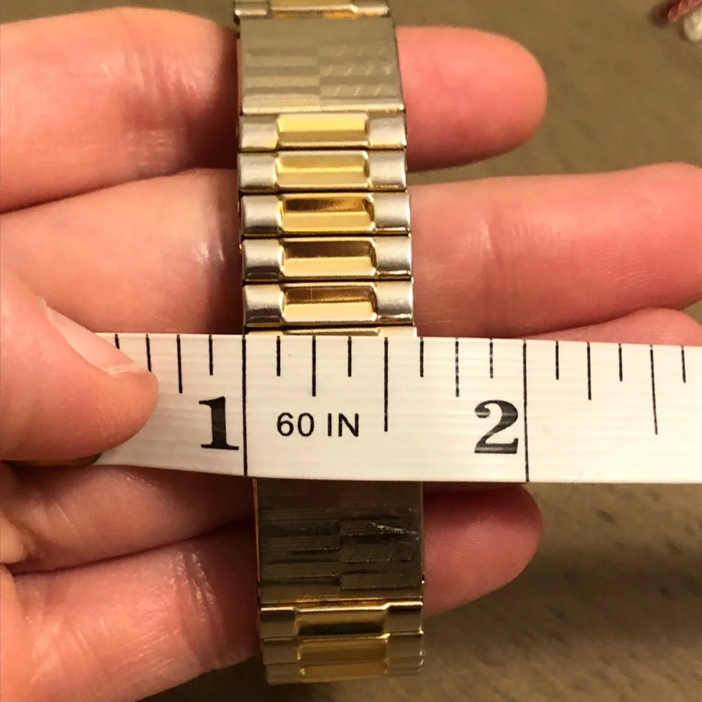 Gold and Silver Tone Men’s Metal Stretch Bracelet